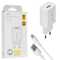 Сетевое зарядное устройство WK WP-U118i 1USB 2A + кабель Lightning white