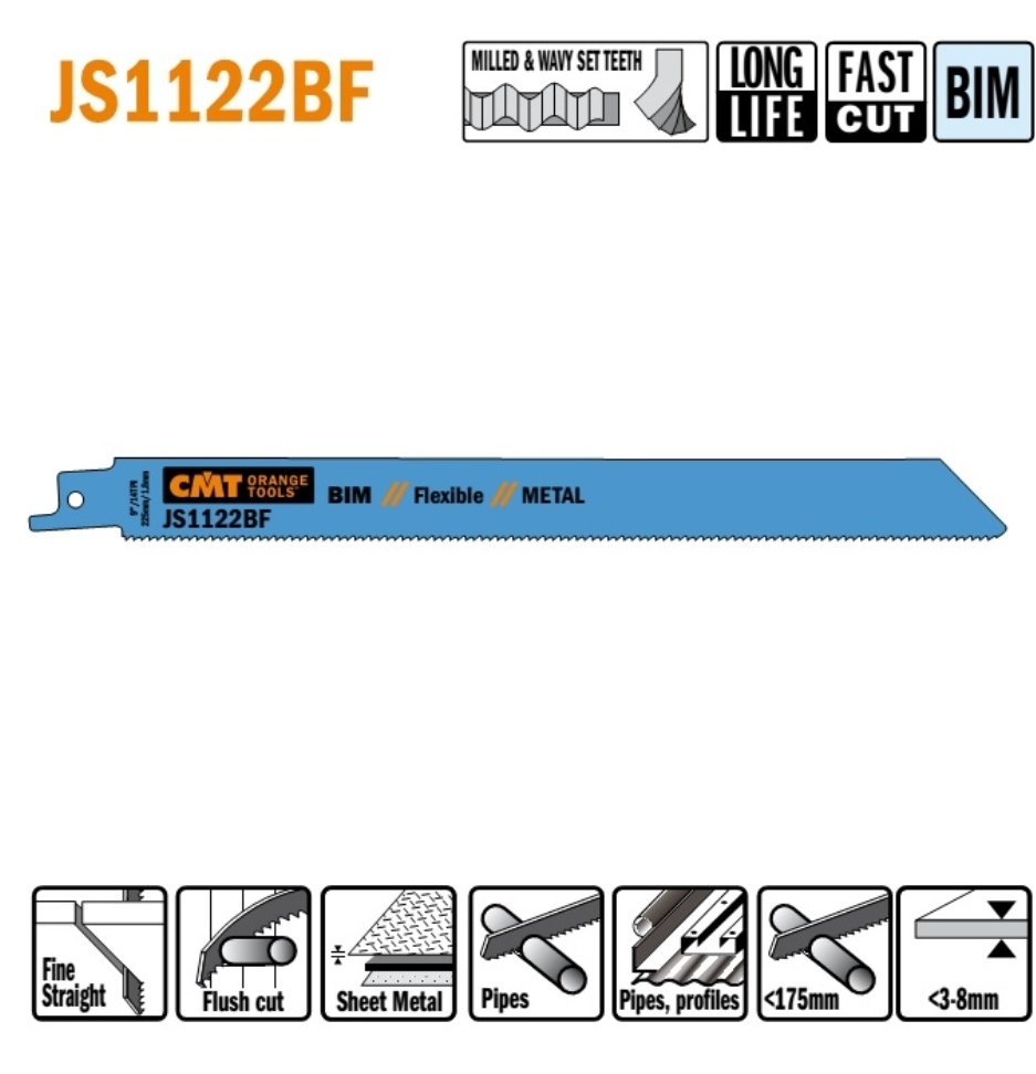 Пильні полотна для шабельних пил JS1122BF (уп.-5 шт.), CMT