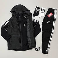 Спортивный комплект Adidas мужской (носки в подарок) весна\осень турецкая двухнитка, Набор спортивный Адидас