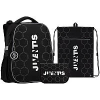 Шкільний набір рюкзак + пенал + сумка Kite FC Juventus JV22-531M 1090 г 38х29х16 см чорний
