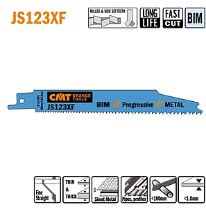 Пильні полотна для шабельних пил JS123XF (уп.-5 шт.), CMT, фото 1