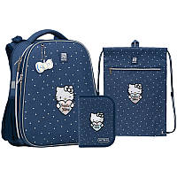 Школьный набор рюкзак + пенал + сумка Kite Hello Kitty HK22-531M 1020 г 38х29х16 см синий