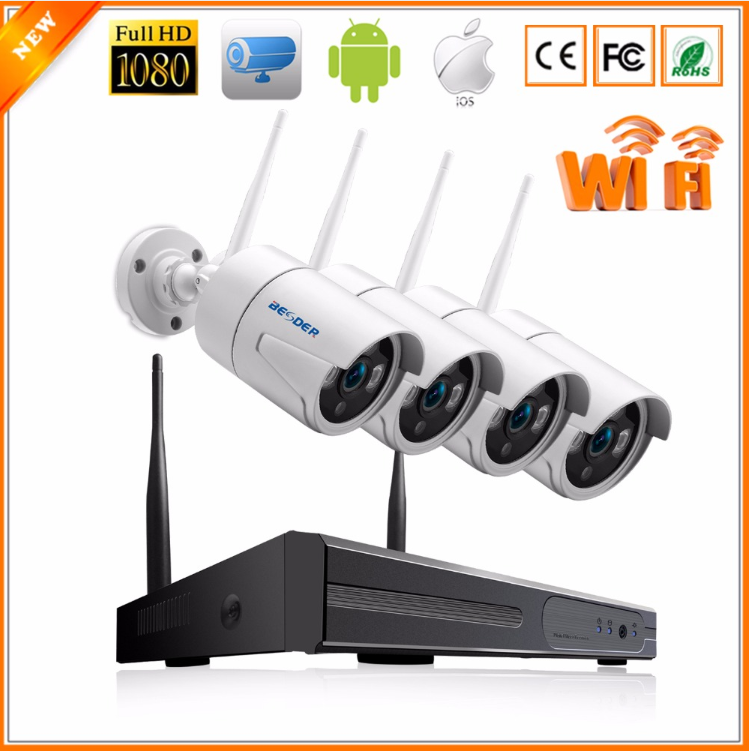 Комплект IP камер BESDER провідний 4 камери 720p POE v15