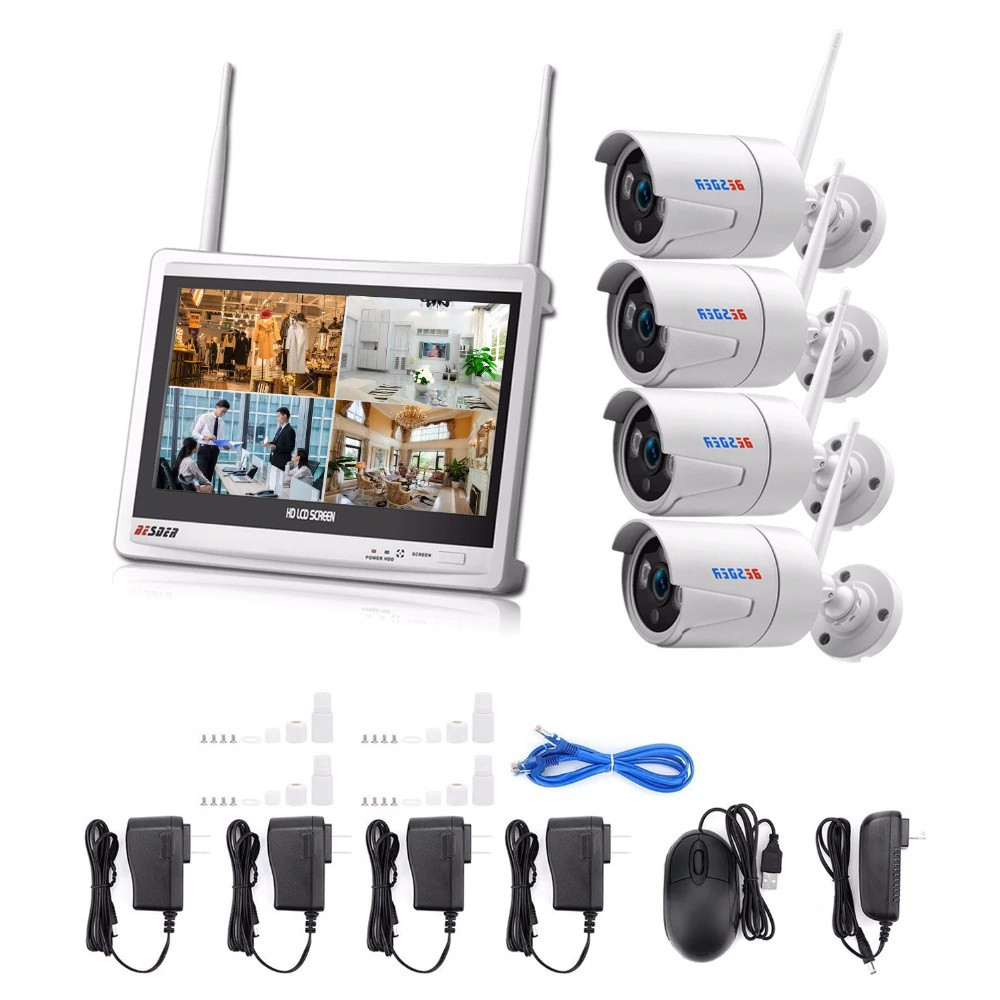 Комплект IP камер BESDER 4 камери Wi-Fi 2MP LCD екран 12" CCTV MODEL: 6003MW-JAT4CH