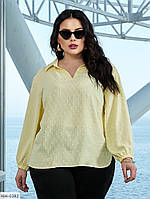 Блуза-рубашка женская стильная классическая повседневная легкая с длинным рукавом больших размеров 50-64
