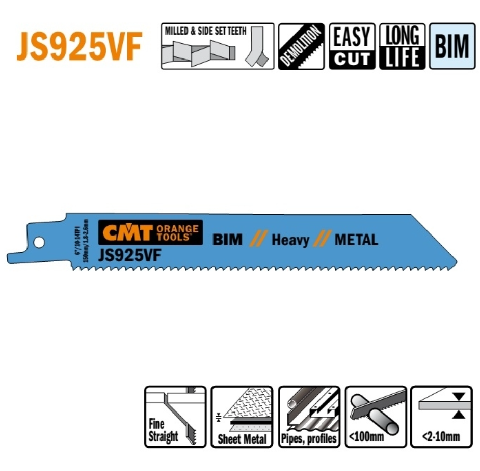 Пильні полотна для шабельних пил JS925VF (уп.-5 шт.), CMT