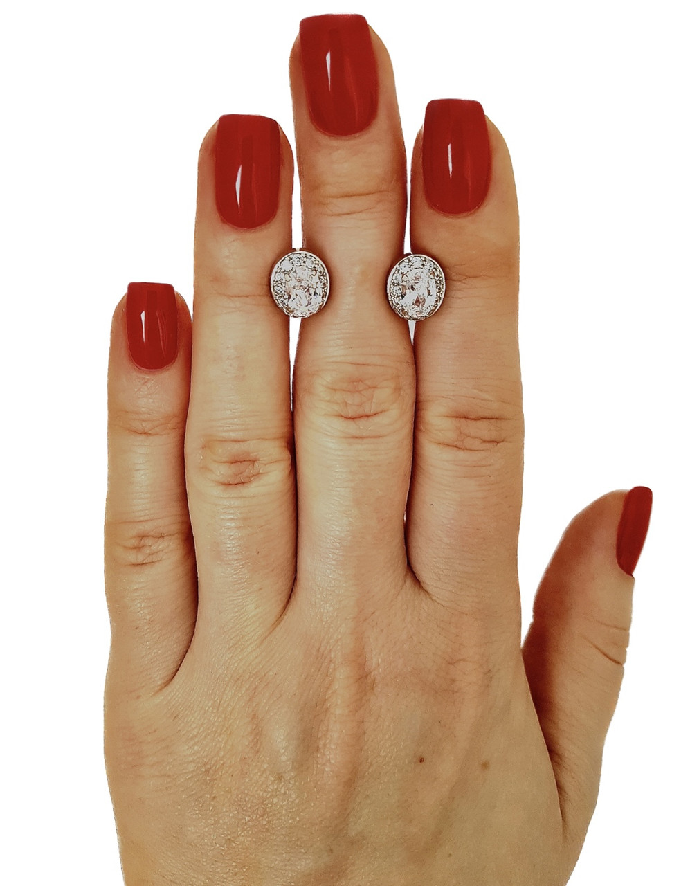 Срібні сережки-пусети з кубічним цирконієм — класика, яка завжди в моді ✨, фото 1