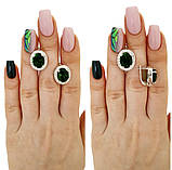 Срібні сережки з зеленим альпінітом і білим кубічним цирконієм — елегантне поєднання свіжості та блиску, фото 3