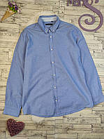 Чоловіча сорочка Arber блакитна з латками на ліктях Розмір 54/3XL