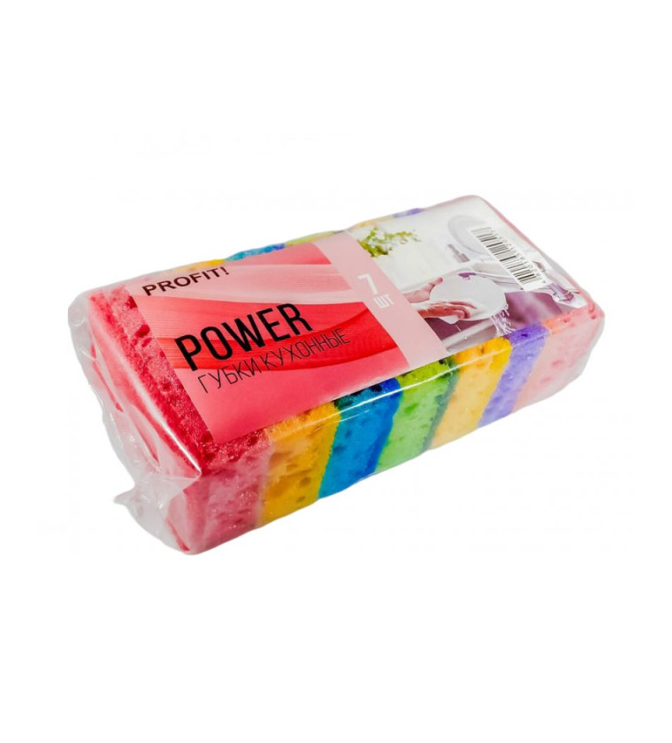 Губка кухонна середня Профіт Power 7шт (4820185120517) .
