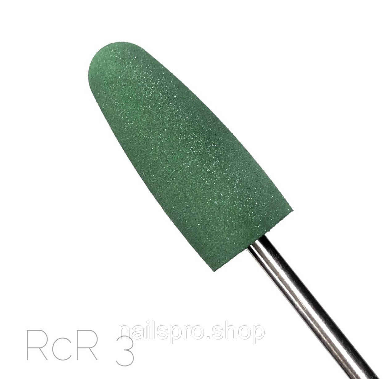 Силіконовий полірувальник заокруглений зелений для манікюру, фото 1
