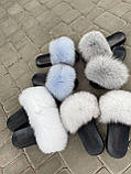 Шльопанці з хутром песця, фото 4