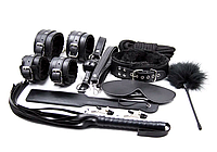 Набор БДСМ игрушки Slave Садо мазо игры 11 в 1 BDSM плетка, наручники, маска, ошейник, кляп Ellips