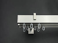 Карниз Quadrum Square line Заглушка 250 см тройной сталь матовая(кронштейн 11-14-17 см)