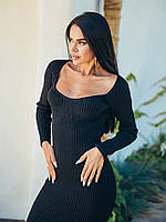 Платье вязаное Molecula7002 Черный размер 42-46