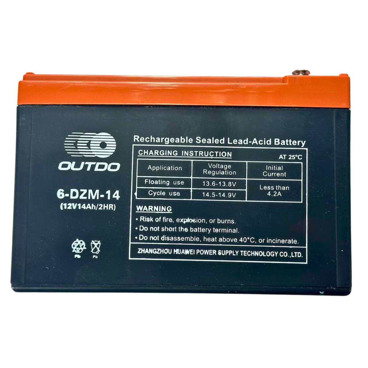 Аккумулятор 6-DZM-14 12V14Ah/2HR на самокаты и электровелосипеды Outdo - фото 1 - id-p1820501006