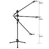 Підлогова стійка журавель із кільцевою LED лампою 30 см. (набір для зйомки flatlay), фото 5