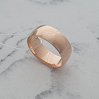 Обручальное серебряное кольцо с позолотой 8мм ширина
