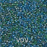 DB-985 Бісер Miyuki Delica Beads 11/0 (блискучий, синьо-зелений мікс) 5 г., фото 2