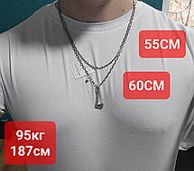 Срібний комплект Сокира Перуна підвіска з ланцюжком кулон і ланцюг на шию срібло 925 проби, фото 6
