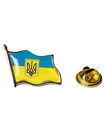 Прапор України з тризубцем (метал) значок. (Значки)