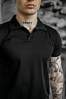 Мужская футболка поло Intruder LaCosta черная брендовая легкая хлопковая мягкая качественная базовая КМ