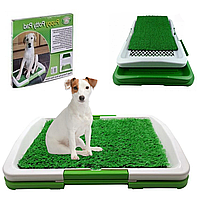 Туалет для собак (46х33х6 см) Puppy Potty Pad / Лоток с имитацией травы / Открытый туалет для животных