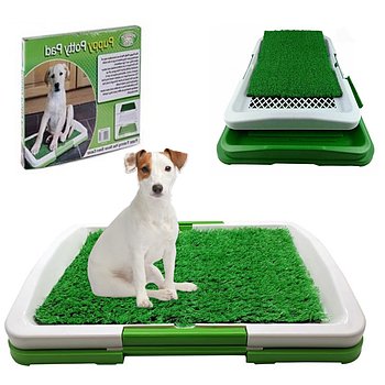 Туалет для собак (46х33х6 см) Puppy Potty Pad / Лоток з імітацією трави / Відкритий туалет для тварин