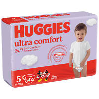 Памперсы Huggies Ultra Comfort 5, вес 11-25 кг, 42 шт, подгузники хаггис ультра комфорт (5029053567884) DL