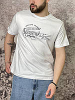 Футболка мужская Lacoste белая спортивная фирменная повседневная качественная модная для мужчин КМ XL