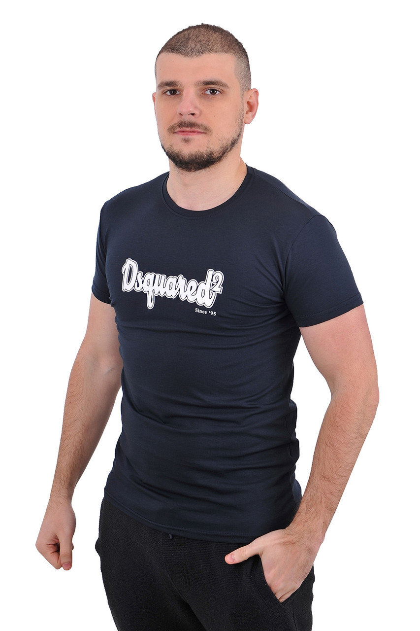 Футболка мужская Dsquared2 23-D3958 тёмно-синяя - фото 3 - id-p1820730201