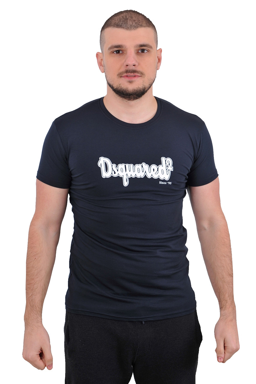 Футболка мужская Dsquared2 23-D3958 тёмно-синяя - фото 2 - id-p1820730201