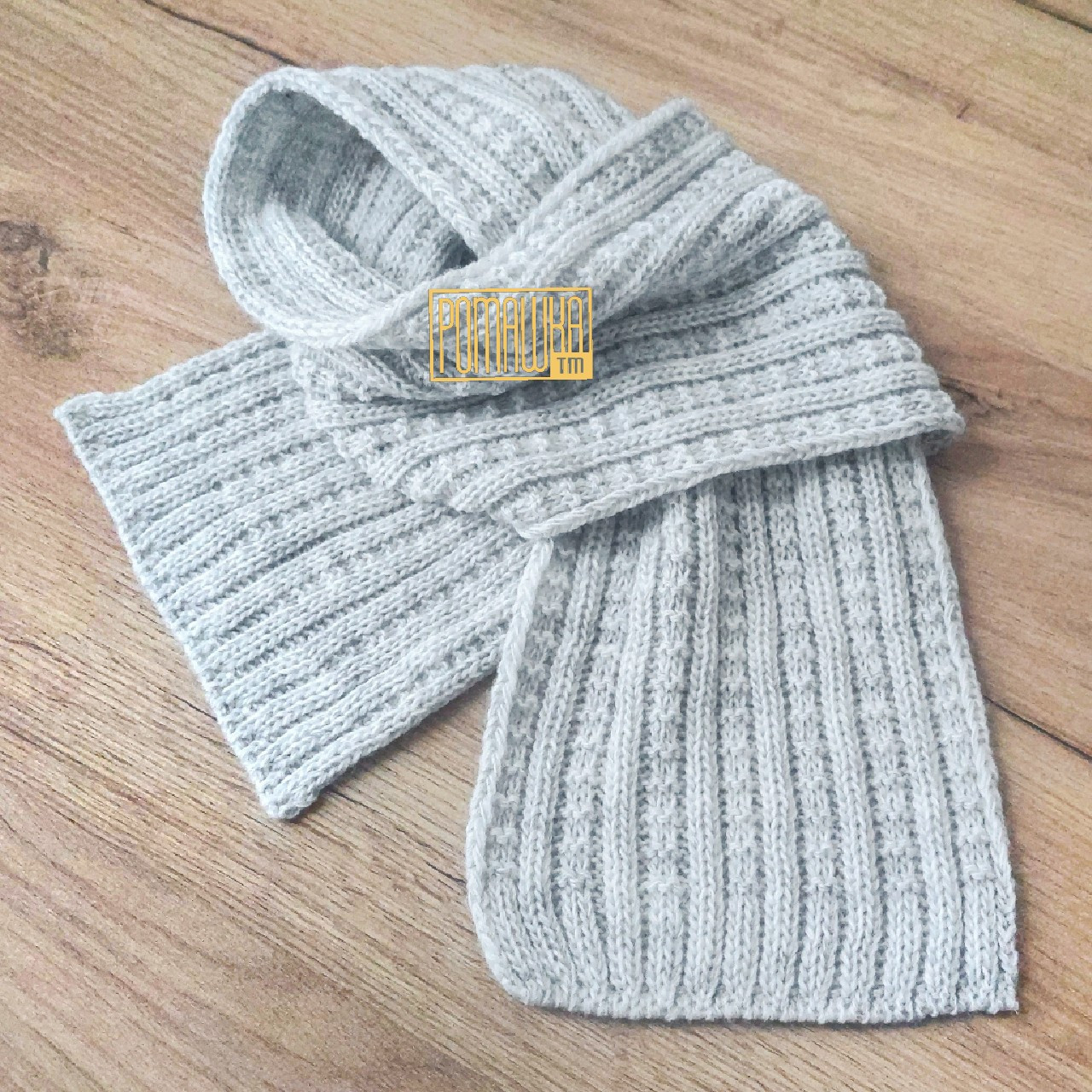 Дитячий в'язаний шарф (шарфик) для хлопчика діток дитини 3957 Сірий