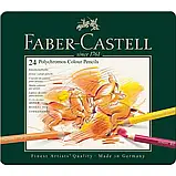 Набір олівців 24 шт Polychromos Faber-Castell (кольорові художні у металевому пеналі) 110024, фото 5