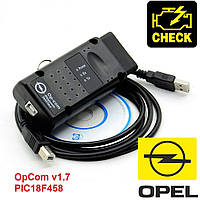 Диагностический сканер OPCOM v1.7, диагностика авто Opel/SAAB чип PIC18F458