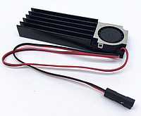Радиатор с активным охлаждением 2pin DuPont для M.2 NVMe SSD 2280 Алюминиевый