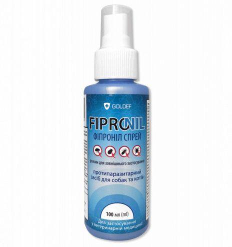 Фіпроніл спрей від бліх та кліщів для кішок і собак, 100 мл, фото 1