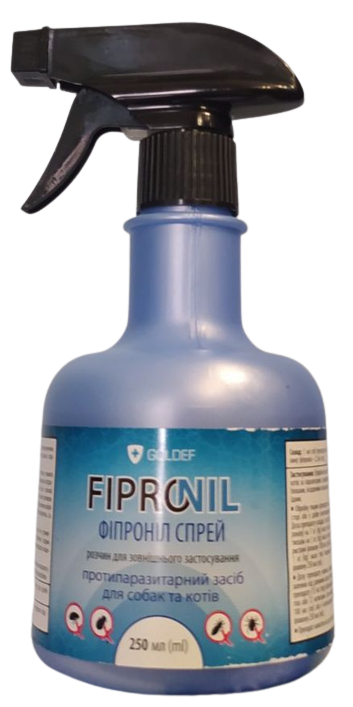 Фіпроніл спрей від бліх та кліщів для кішок і собак, 250 мл, фото 1