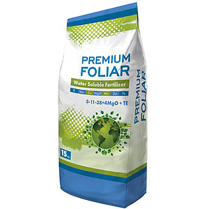 Добриво водорозчинне Premium Foliar 3-11-38 + 4MgO+TE, 15 кг для позакореневого підживлення