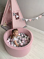 Рожевий дитячий сухий басейн з кульками, фото 8