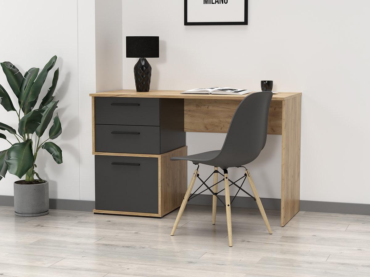 Сучасний письмовий стіл однотумбовий із шухлядами, комп'ютерний стіл лофт для дому офісу 120 см Paco 3 MM, фото 1