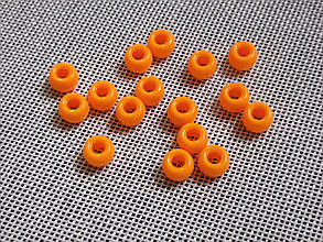 Намистини для браслета пластикові 9мм (5гр) помаранчеві