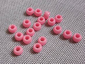 Намистини для браслета пластикові 9мм (5гр) рожеві
