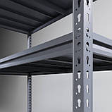 Стелаж для складу, архіву, магазину. SECTOR 2000*1338*303 Ral 7024 з полицями металевими 4 шт, фото 5