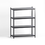 Стелаж для складу, архіву, магазину SECTOR 2000*1148*303 Ral 7024 з полицями металевими 4 шт, фото 3