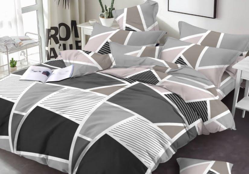 Полуторний розмір постільна білизна бязь «Абстракція» сірого кольору, фото 1