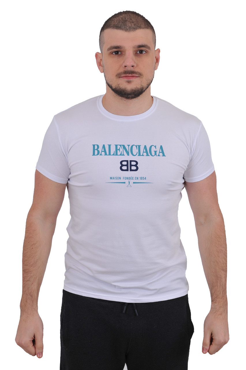 Футболка мужская Balenciaga 23-1854 белая 2XL - фото 2 - id-p1820744524