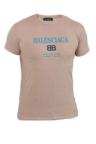 Футболка чоловіча Balenciaga 23-1854 бежева, фото 1