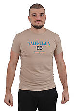Футболка чоловіча Balenciaga 23-1854 бежева, фото 3
