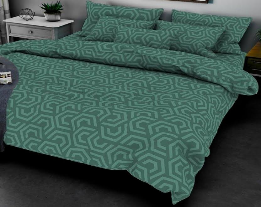 Евро розмір постільна білизна бязь «Нікола» зеленого кольору, фото 1